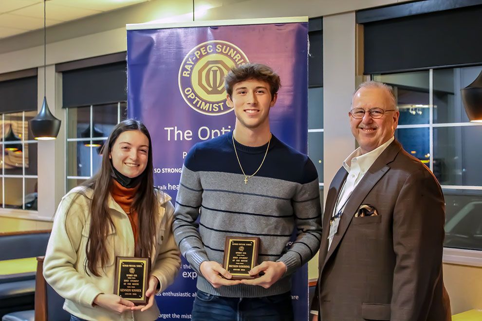 Ray-Pec Optimist Club students of the month: Kennedy Kinnick and Bryon Gooding