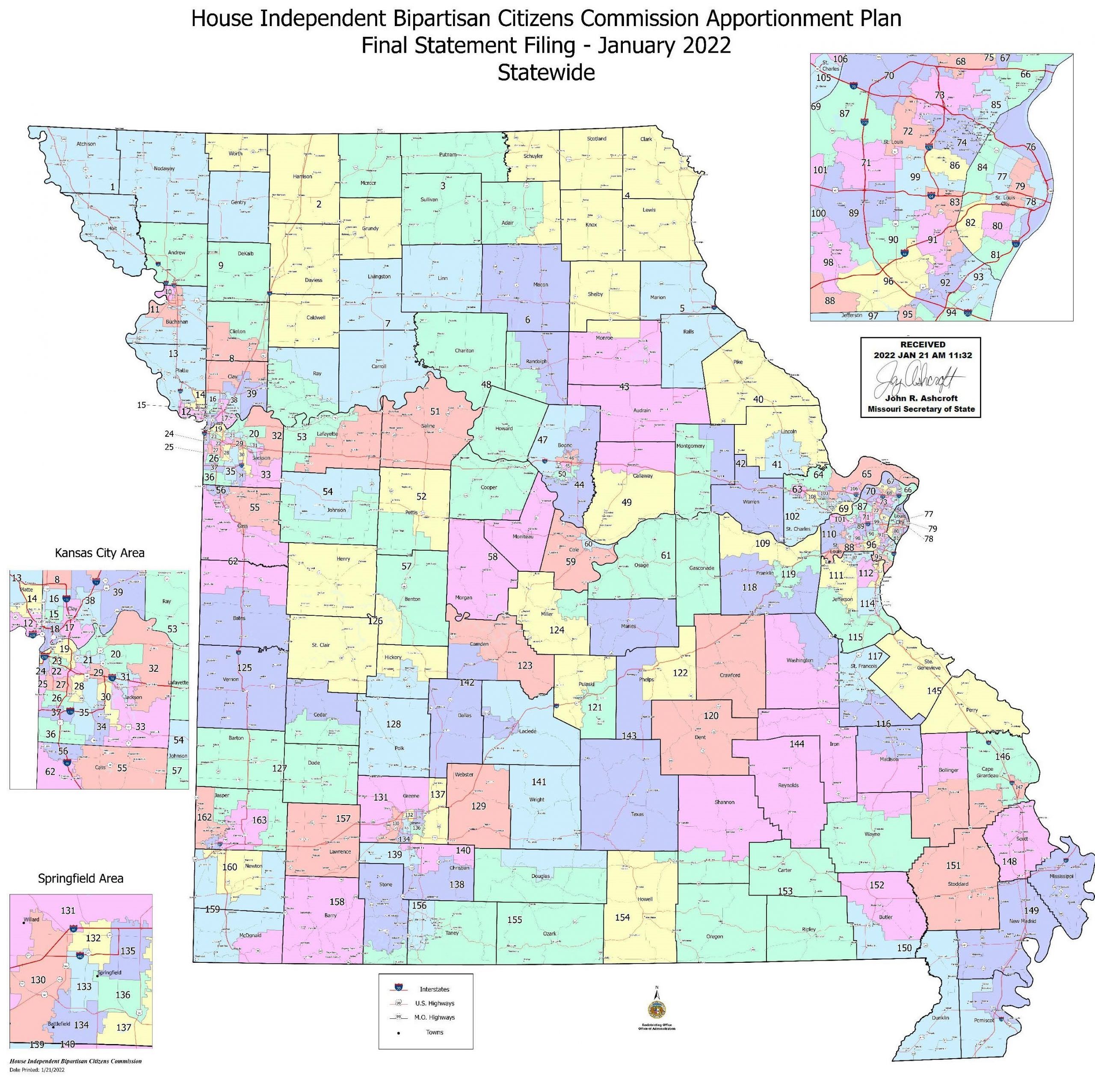 Statewide redistricting House map